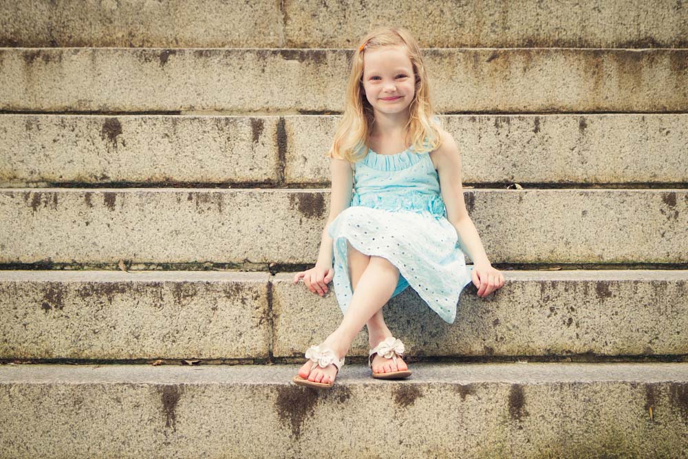 Anna on the steps in Chapel Hill